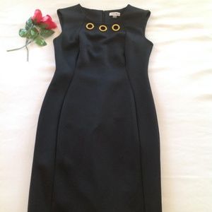 NWT Calvin Klein Black Sleeveless Sheath Dress